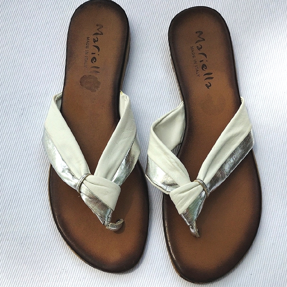 $10 Deal Mariella Leather Italian Flip Flops